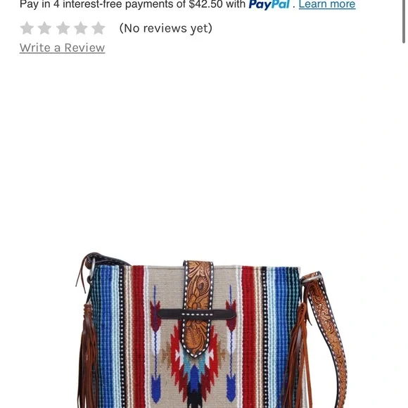 Southwestern Fringe Shoulder Bag in Multicolor Stripes - Picture 2 of 3